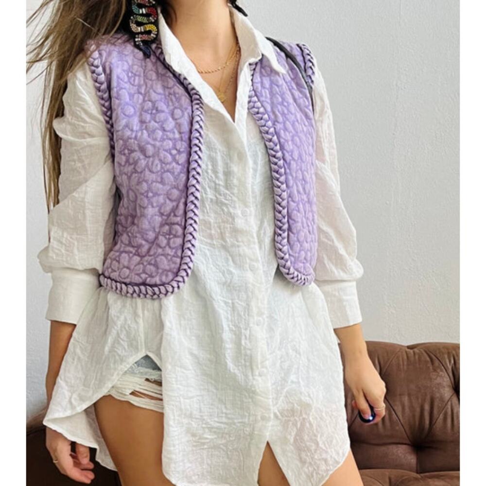 NWT Current Air Quilted Vest Large Purple